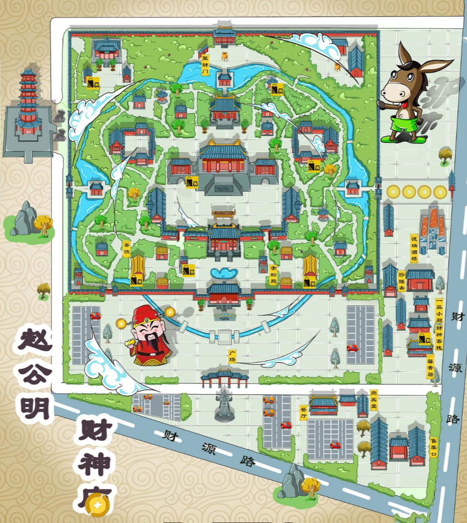 广饶寺庙类手绘地图